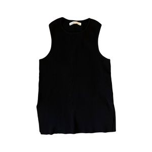 oak + fort racerback sweater tank in black